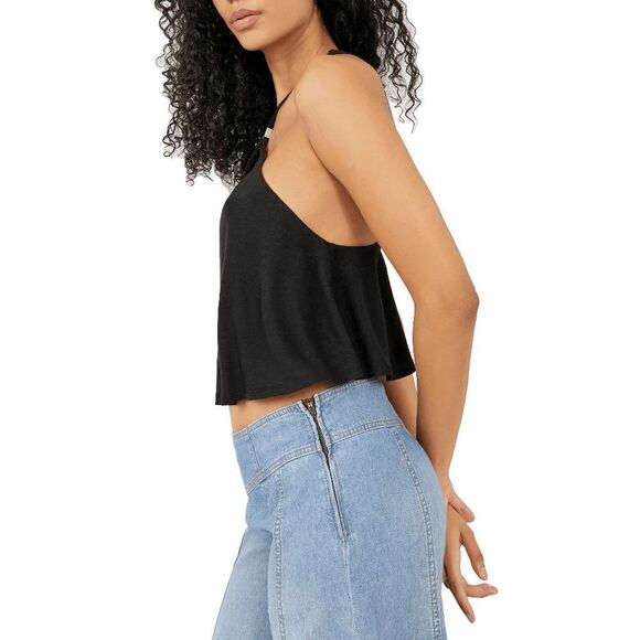 Free People Women's Long Weekend Knit Halter Tank Tops - Black XS - Picture 7 of 8